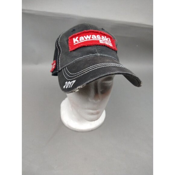 Kawasaki Engines Mens Mesh Back Trucker Cap Hat Embroidered Cap America Black - Picture 1 of 10